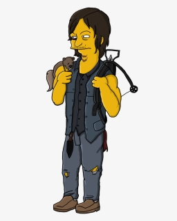 Daryl Dixon Simpson - Walking Dead Daryl Dixon Art, HD Png Download, Free Download