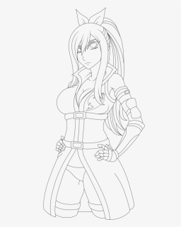 Erza Scarlet Grand Magic Games Outfit Lineart By Aisuyukionna - Line Art, HD Png Download, Free Download