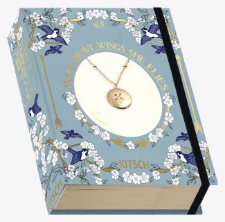 With Brave Wings She Flies Closed Book Box W Locket - Quartz Clock, HD Png Download, Free Download