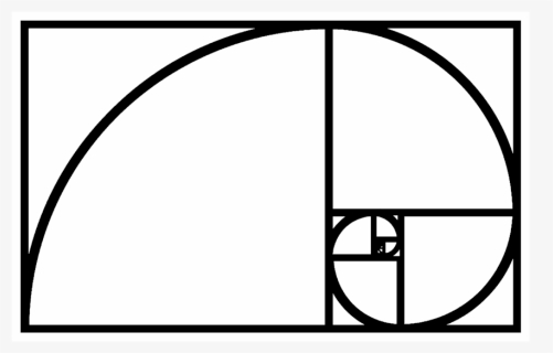 Fibonacci Sequence Black Template 2 - Fibonacci Spiral, HD Png Download, Free Download