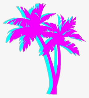 Bright Colorful Neon Aesthetic Tumblr Vaporwave - Vaporwave Transparent Palm Tree Png, Png Download, Free Download