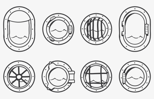 Porthole Icons Vector - Drawing, HD Png Download, Free Download