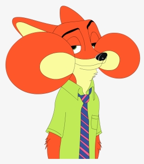 Nick Wilde Bigger Puffy Cheeks - Cartoon, HD Png Download, Free Download