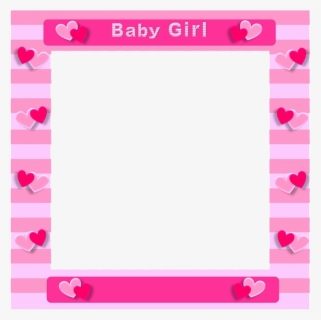Square Pink Frame Png Transparent Image - Frame For Baby Girl Png, Png Download, Free Download