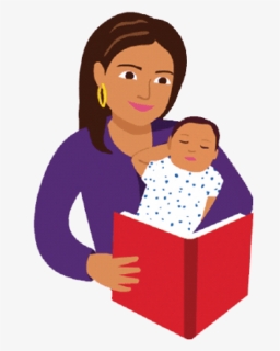 Free Png Download Mom And Baby Reading Book Cartoon - Read To Baby Clipart, Transparent Png, Free Download