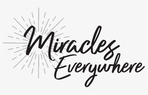 Black & White Version Miracles Everywhere Logo - Miracles Black And White, HD Png Download, Free Download