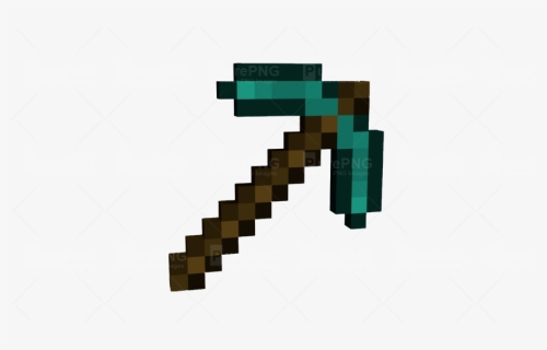 Mincraft Diamond Pick-axe - Minecraft Pickaxe Png, Transparent Png, Free Download