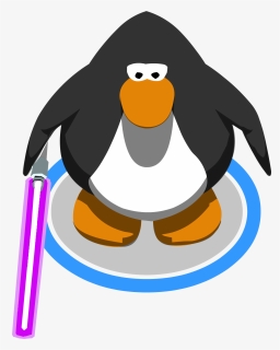 Purple Lightsaber In-game - Club Penguin Penguin Model, HD Png Download, Free Download