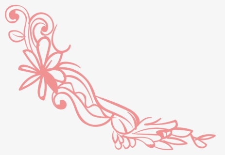 #flower #pink #swirls #divider #border #frame #decor - Illustration, HD Png Download, Free Download