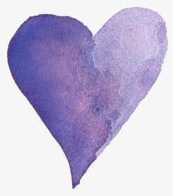 Transparent Background Watercolor Heart - Purple Watercolor Heart Transparent Background, HD Png Download, Free Download