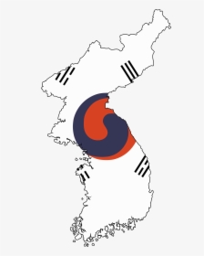 Flag Map Of The Korean Empire - Korea Flag Map, HD Png Download, Free Download