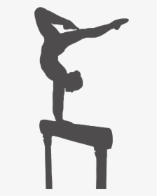 Artistic Gymnastics Silhouette Split Clip Art - Balance Beam Gymnastics Silhouette Png, Transparent Png, Free Download