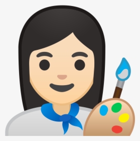 Woman Artist Light Skin Tone Icon - Emoji Mulher Png, Transparent Png, Free Download
