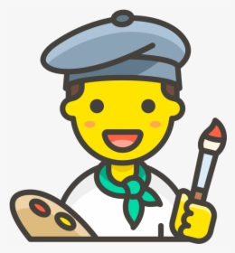 Painter Man Emoji - Artist Icon Png, Transparent Png, Free Download