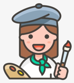 Painter Woman Emoji - Artist Icon Png, Transparent Png, Free Download