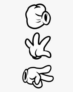 Rock Paper Scissors Mickey Mouse Hands Clipart , Png - Rock Paper Scissors Png, Transparent Png, Free Download