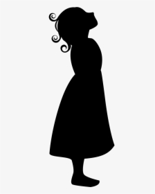 Girl Silhouette Remake - Girl Looking Up Cartoon, HD Png Download, Free Download