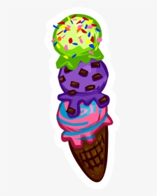 Icecream Clipart Triple Scoop - Penguin With Ice Cream, HD Png Download, Free Download