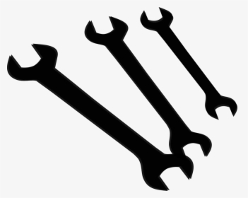 Wrench, Hardware, Tools, Work, Craft, Mechanic, Repairs - Black And White Wrench, HD Png Download, Free Download