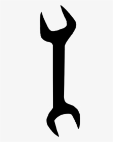 Open End Wrench - Black And White Wrench Png Clipart, Transparent Png, Free Download