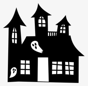 Haunted House Silhouette - Haunted House Silhouette Clipart, HD Png Download, Free Download
