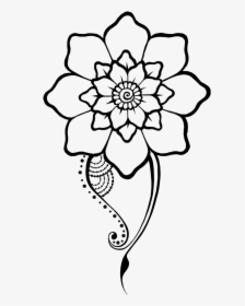 Clipart Design Mehndi - Henna Flower Designs Drawings, HD Png Download, Free Download