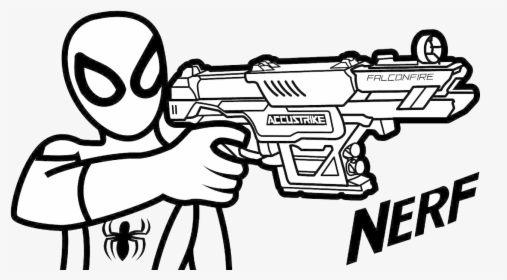 Nerf Gun Coloring Pages Photos Of Pretty Guns Arilitv - Nerf Gun Coloring Pages, HD Png Download, Free Download