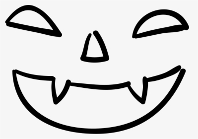 Bad Halloween Face Of Mouth Nose And Eyes Outlines - Halloween Eyes Png, Transparent Png, Free Download