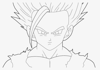 Gohan Ssj2 Coloring Pages - Teen Gohan Ssj2 Drawing, HD Png Download, Free Download