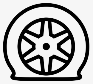 Transparent Tire Clipart Black And White - Flat Tire Icon, HD Png Download, Free Download
