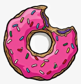 ##tumblr #draw #outlines #png #dunnut #food #cute - Pink Homer Simpson Donut, Transparent Png, Free Download