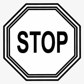 Stop Sign Template Printable - Stop Clipart Black And White, HD Png Download, Free Download