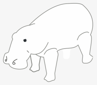 Hippo, Animal, Outlines, White - โครง ร่าง รูป สัตว์, HD Png Download, Free Download
