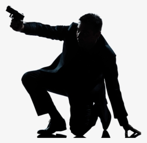Bond - Man Gun Silhouette Png, Transparent Png, Free Download