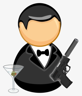 James Bond Aracısı Siyah Ta - Barman Bartender, HD Png Download, Free Download