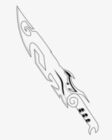 Line Art,angle,area - Sci Fi Sword Drawing, HD Png Download, Free Download