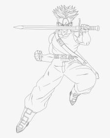 Trunks Sword Drawing - Trunks Drawing With Sword, HD Png Download, Free Download