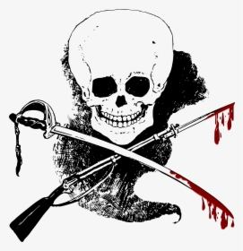 Skull, Gun, Sword And Blood Clip Arts - Sword With Blood Clipart, HD Png Download, Free Download