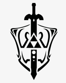 The Legend Of Zelda - Tattoo Zelda Sword And Shield, HD Png Download, Free Download
