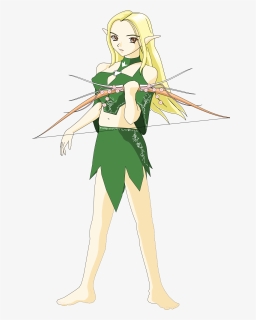 Anime Elf Girl Archery, HD Png Download, Free Download