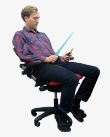 Sitting Man Png - Person Sitting At Desk, Transparent Png, Free Download