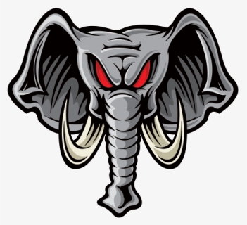 Anrgy Elephant Mascot Head - Scary Elephant Cartoon, HD Png Download, Free Download
