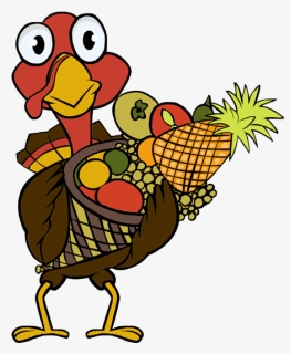 Turkey Clipart Simple - Clipart Thanksgiving Fruit Basket, HD Png Download, Free Download