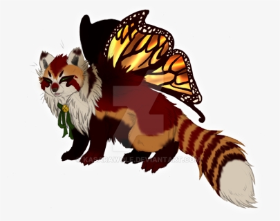 Butterfly Red Panda Paypal Adopt Auction Gone By Kasarawolf - Red Panda With Wings, HD Png Download, Free Download