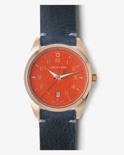 Rose Gold Watch Flame Dial Navy Leather Band - Analog Watch, HD Png Download, Free Download