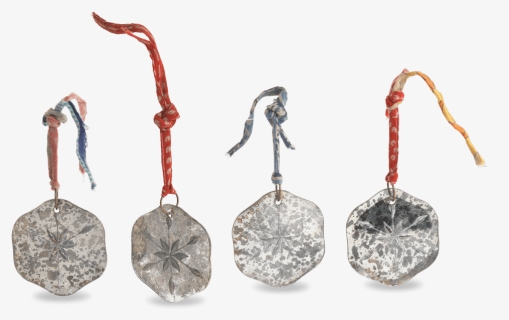 Set Of 4 Silver Snowflake Antique Baubles - Earrings, HD Png Download, Free Download