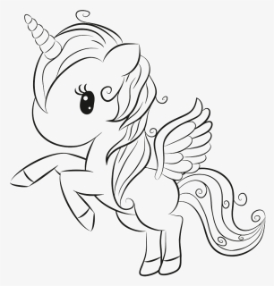 Cute Unicorn Lineart Clipart - Cute Unicorn Coloring Pages, HD Png Download, Free Download