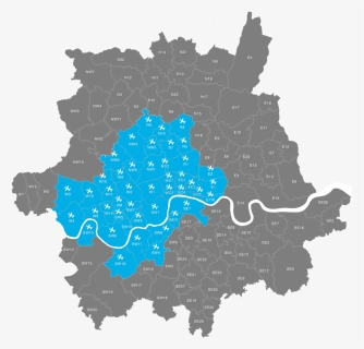 02 London Postcodes 5 Map - Illustration, HD Png Download, Free Download