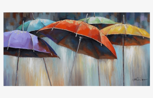 Rain And Umbrella Paintings, HD Png Download, Free Download