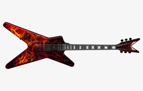 Usa Ml Airbrush Red Flames - Guitar Dean, HD Png Download, Free Download